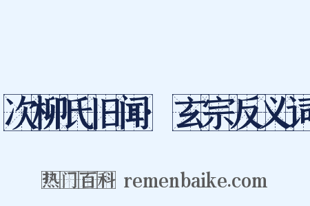 次柳氏旧闻·玄宗反义词是什么意思的图片